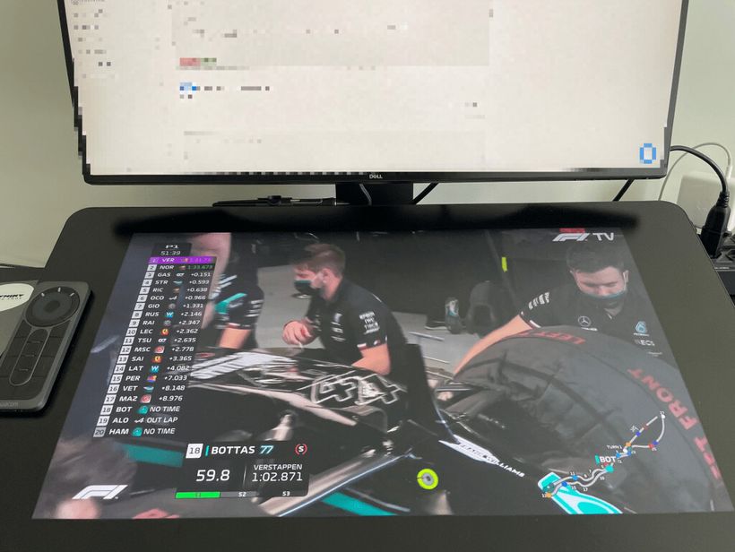 Wacom Cintiq Pro 24 showing a F1 car